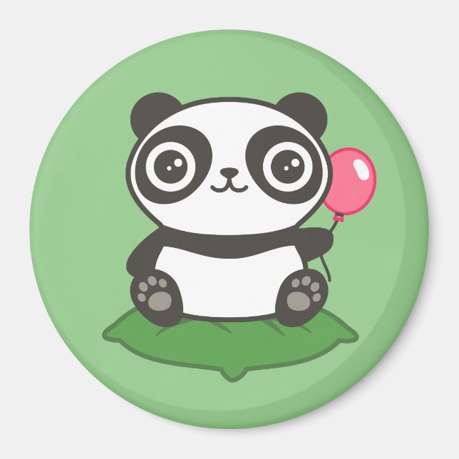 Niedliche Panda-Illustration Magnet (Vorne)