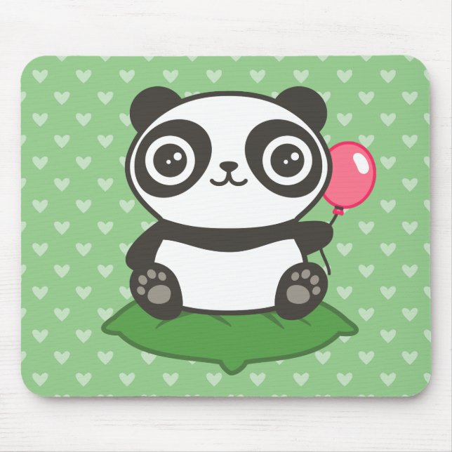 Niedliche Panda-Illustration Mousepad (Vorne)