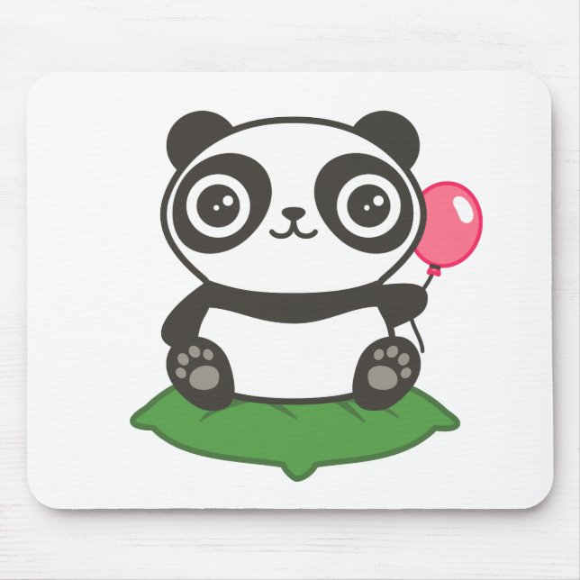 Niedliche Panda-Illustration Mousepad (Vorne)