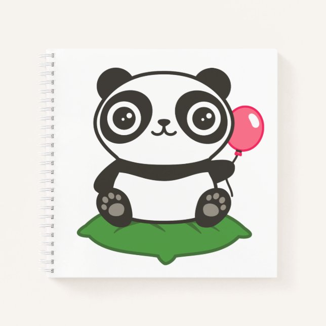 Niedliche Panda-Illustration Notizbuch (Vorderseite)