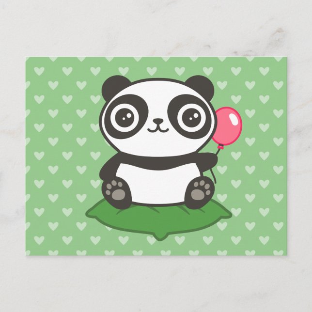 Niedliche Panda-Illustration Postkarte (Vorderseite)