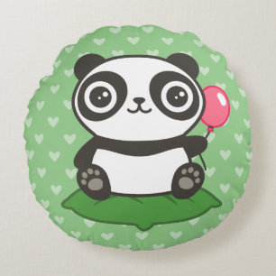 Niedliche Panda-Illustration Rundes Kissen