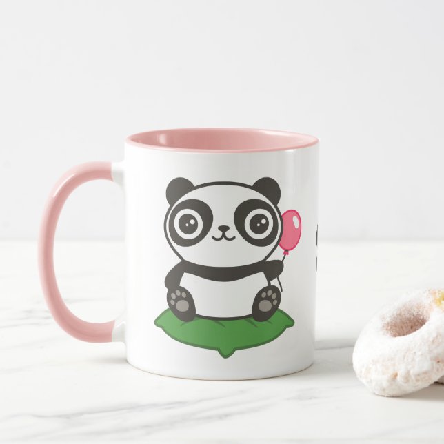 Niedliche Panda-Illustration Tasse (Mit Donut)