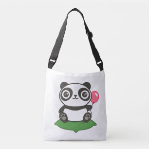 Niedliche Panda-Illustration Tragetaschen Mit Langen Trägern