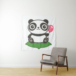 Niedliche Panda-Illustration Wandteppich