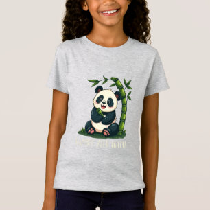 Niedliche Panda Illustration Whimsical Bamboo Pun  T-Shirt