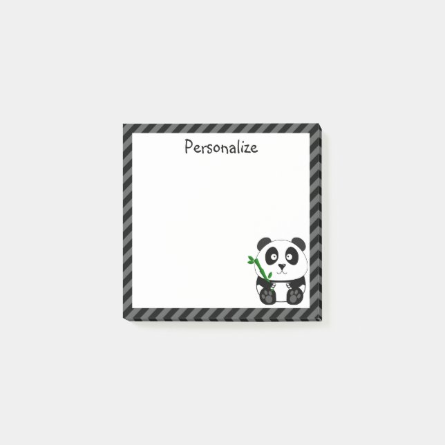 Niedliche Panda in Schwarz und Weiß Post-it Klebezettel (Vorderseite)