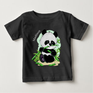 Niedliche Panda-individuelle Name-Kleidung Baby T-shirt