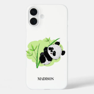 Niedliche Panda individuelle Name-Telefonfälle iPhone 16 Plus Hülle