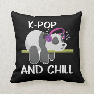 Niedliche Panda Kopfhörer Korea Pop Lover K-Pop M Kissen