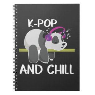 Niedliche Panda Kopfhörer Korea Pop Lover K-Pop M Notizblock