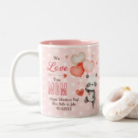 Niedliche Panda Liebe Rotes Herz Balloons Valentin