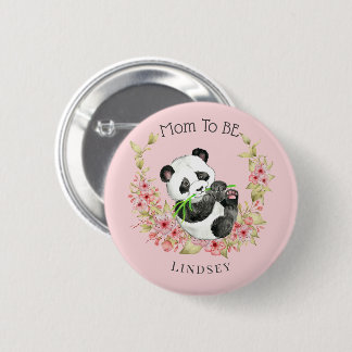 Niedliche Panda-Mama zum Kinderduschen Button