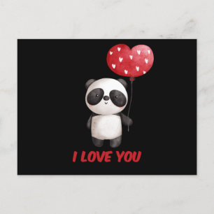 Niedliche Panda mit Herz   I Liebe You Valentine G Postkarte