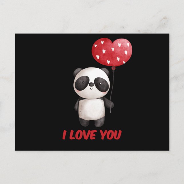Niedliche Panda mit Herz | I Liebe You Valentine G Postkarte (Vorderseite)