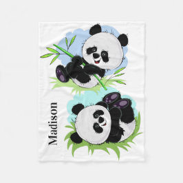 Niedliche Panda-Name-Fleecedecken Fleecedecke