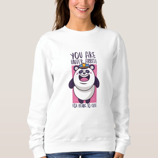 Niedliche Panda-Polizei Sweatshirt (Vorderseite)