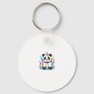 Niedliche Panda Riding Unicorn Girls - Rainbow Tan Schlüsselanhänger