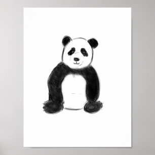 Niedliche Panda-Skizze Poster