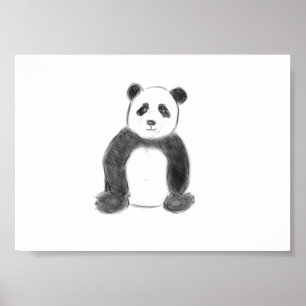 Niedliche Panda-Skizze Poster