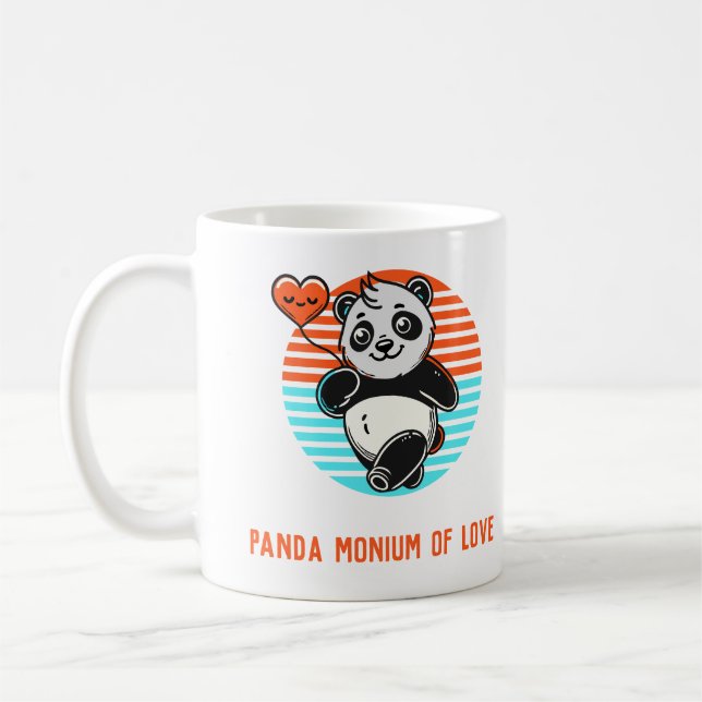 Niedliche Panda Tasse "Panda-monium of Liebe" (Links)