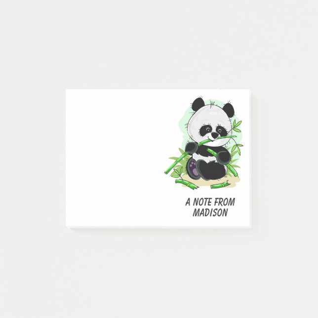 Niedliche Panda-Textnotizen Post-it Klebezettel (Vorderseite)