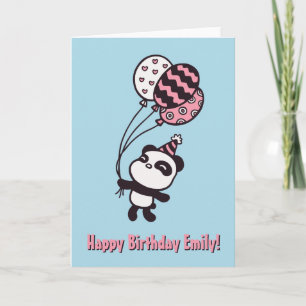 Niedliche Panda und Balloons Happy Birthday Card Karte