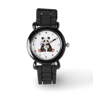 Niedliche Panda Wasserfarben-Illustration Armbanduhr