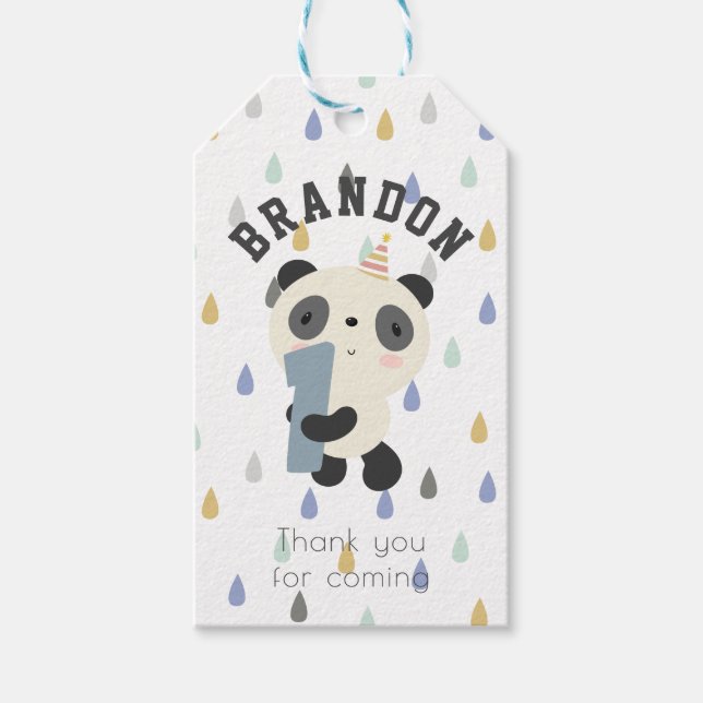 Niedliche Panda zum Geburtstag Geschenkanhänger (Vorderseite)