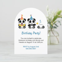 Niedliche Pandas Geburtstagsfeier