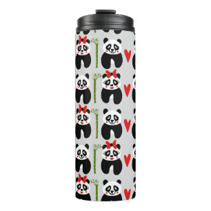 Niedliche Pandas Herz: Kindermuster Thermosbecher