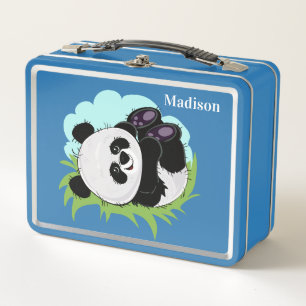 Niedliche Pandas individuelle Name Lunch Box