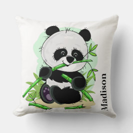 Niedliche Pandas individuelle Name werfen Kissen