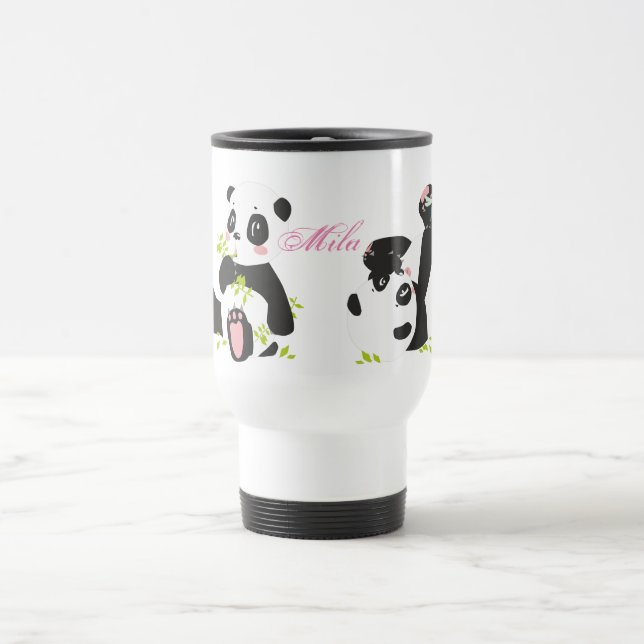 Niedliche Pandas-Kaffee-Tasse Reisebecher (Mittel)