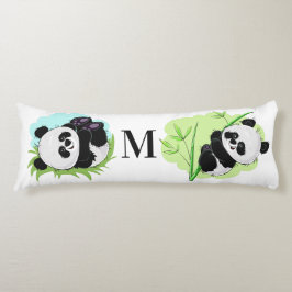 Niedliche Pandas-Sitzkissen auf Monogramm Seitenschläferkissen