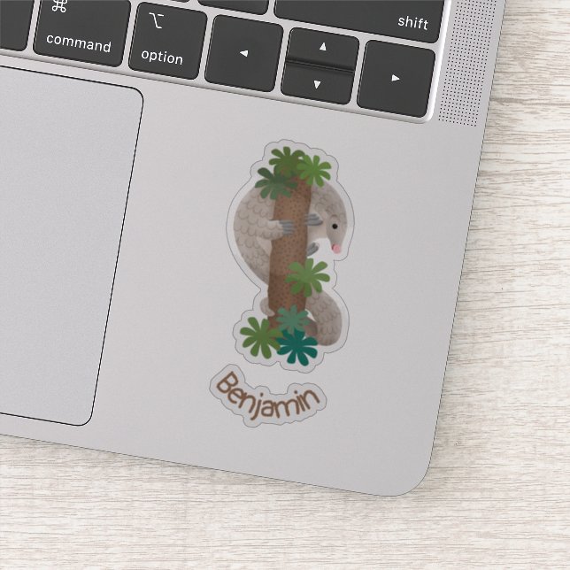 Niedliche Pangolin-Vorführung Aufkleber (Detail)