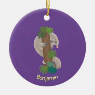 Niedliche Pangolin-Vorführung Keramik Ornament