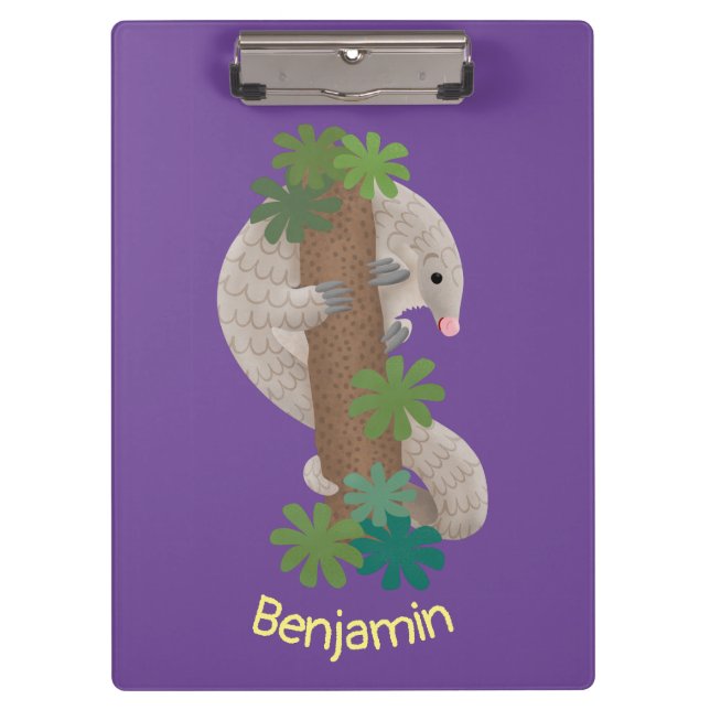 Niedliche Pangolin-Vorführung Klemmbrett (Vorderseite)