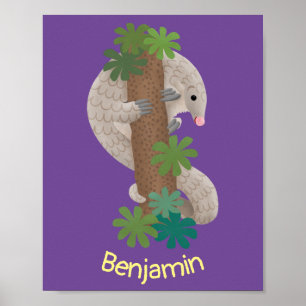 Niedliche Pangolin-Vorführung Poster