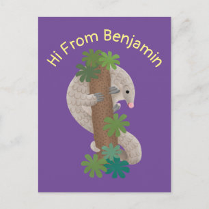 Niedliche Pangolin-Vorführung Postkarte