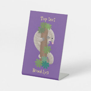 Niedliche Pangolin-Vorführung Sockelschild