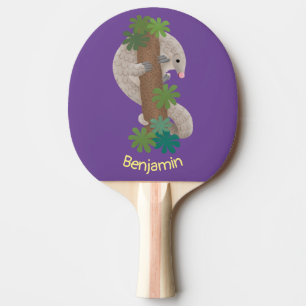 Niedliche Pangolin-Vorführung Tischtennis Schläger