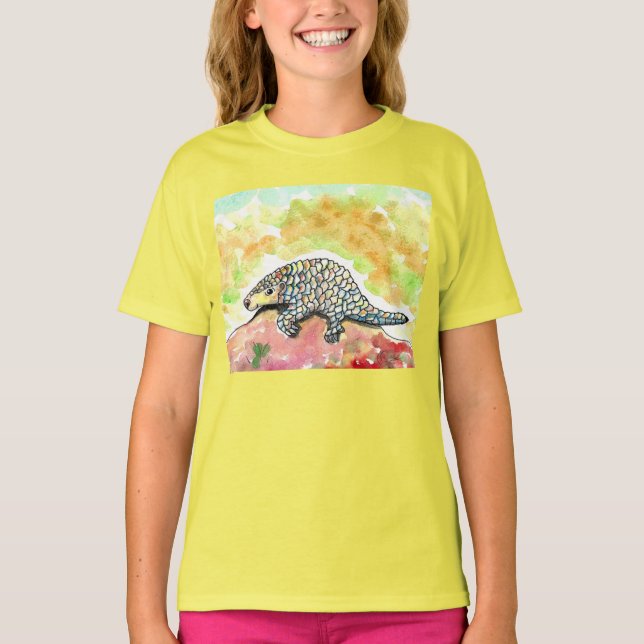 Niedliche Pangolinmalerei T-Shirt (Vorderseite)
