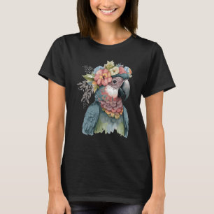 Niedliche Papagei-Blume T-Shirt