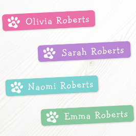 Niedliche Pappdrucke individuelle Name rosa Stoffb Etiketten
