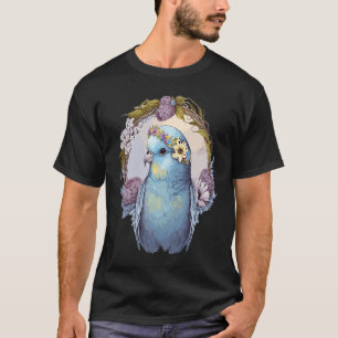 Niedliche Parakeet Budgie Bird Blume Crown Pet Bir T-Shirt
