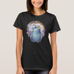 Niedliche Parakeet Budgie Bird Blume Crown Pet Bir T-Shirt