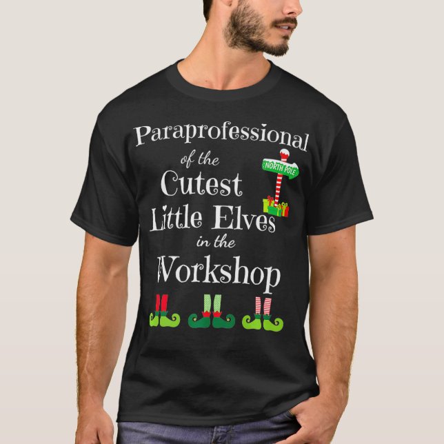 Niedliche Paraprofessional Lehrerin Weihnachtselfe T-Shirt (Vorderseite)