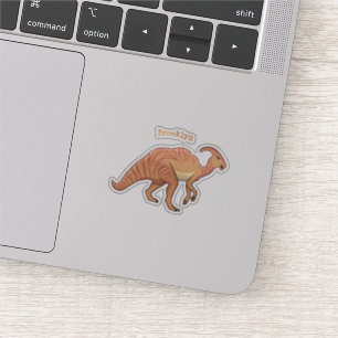 Niedliche Parasaurolophus-Dinosaurier-Cartoon-Abbi Aufkleber