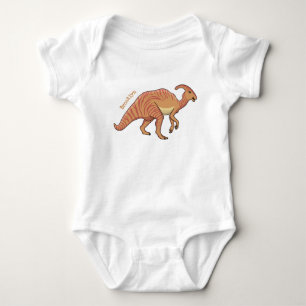 Niedliche Parasaurolophus-Dinosaurier-Cartoon-Abbi Baby Strampler